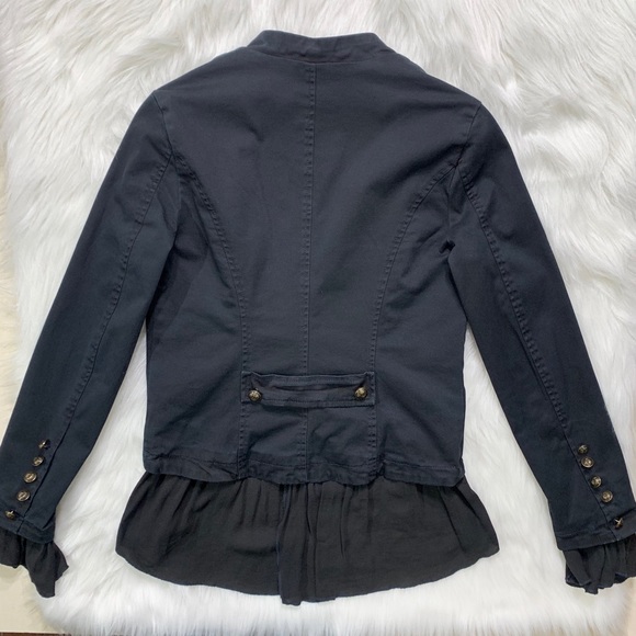 SOLD-Free People High Low Military Navy Jacket - Picture 4 of 8